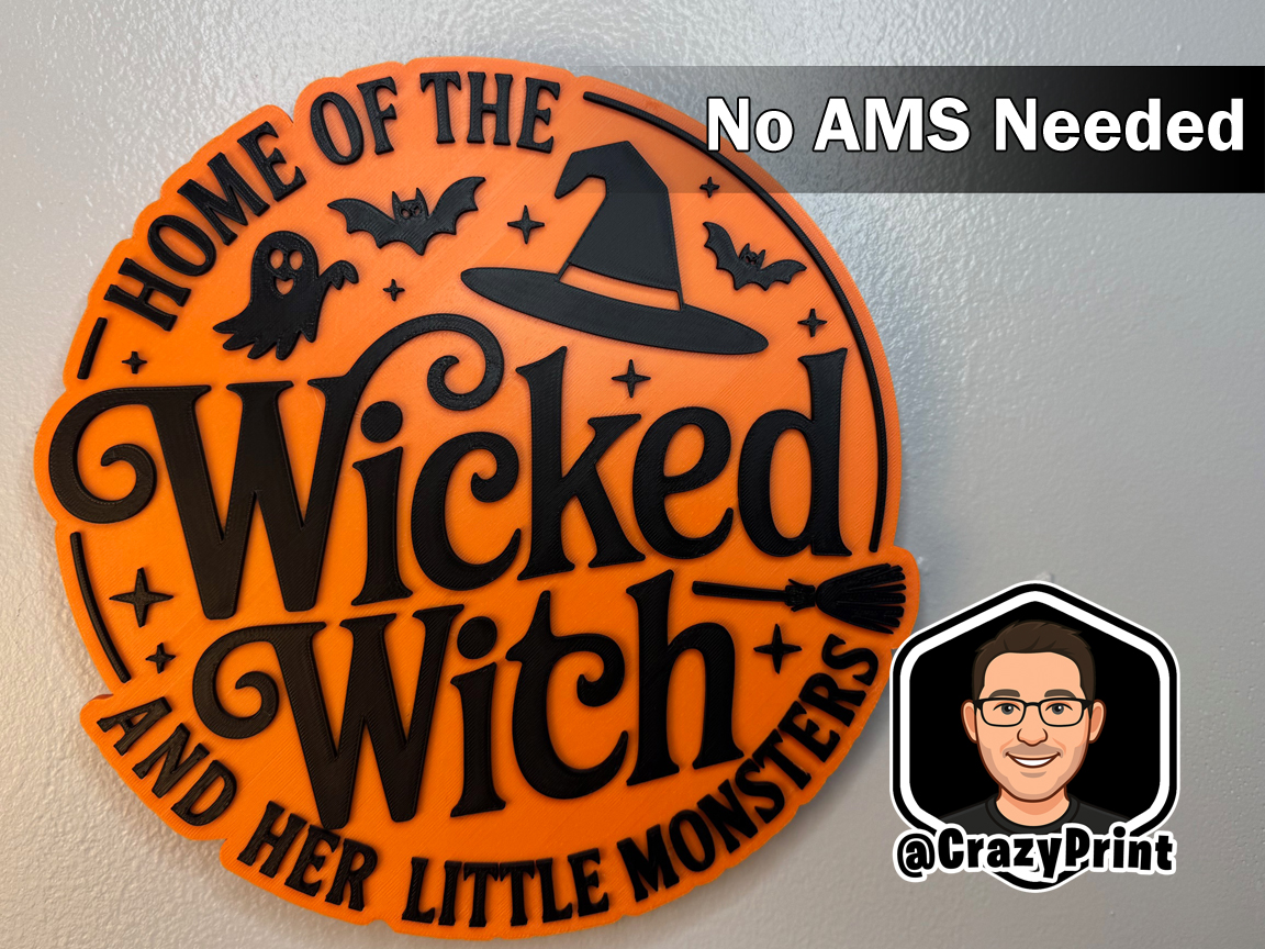 Halloween Wall Art - Wicked Witch and her monsters