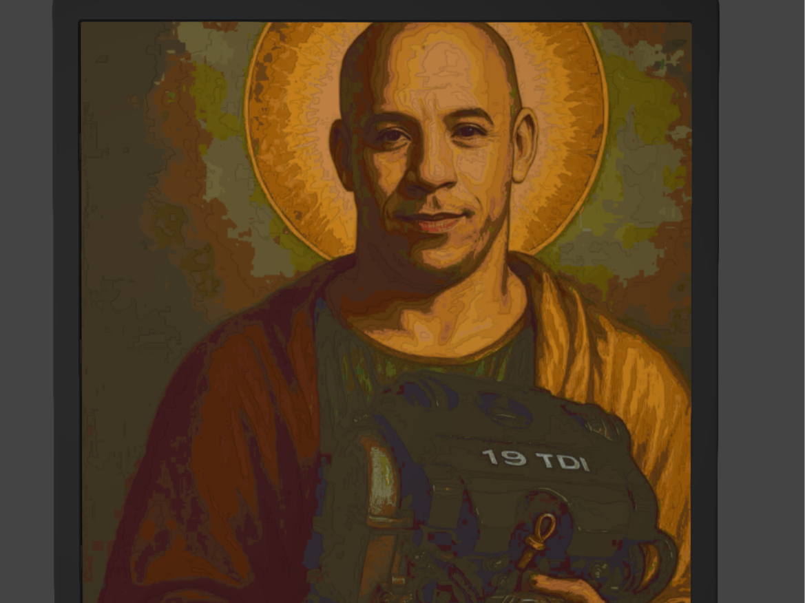 Vin Diesel holding 1.9tdi engine