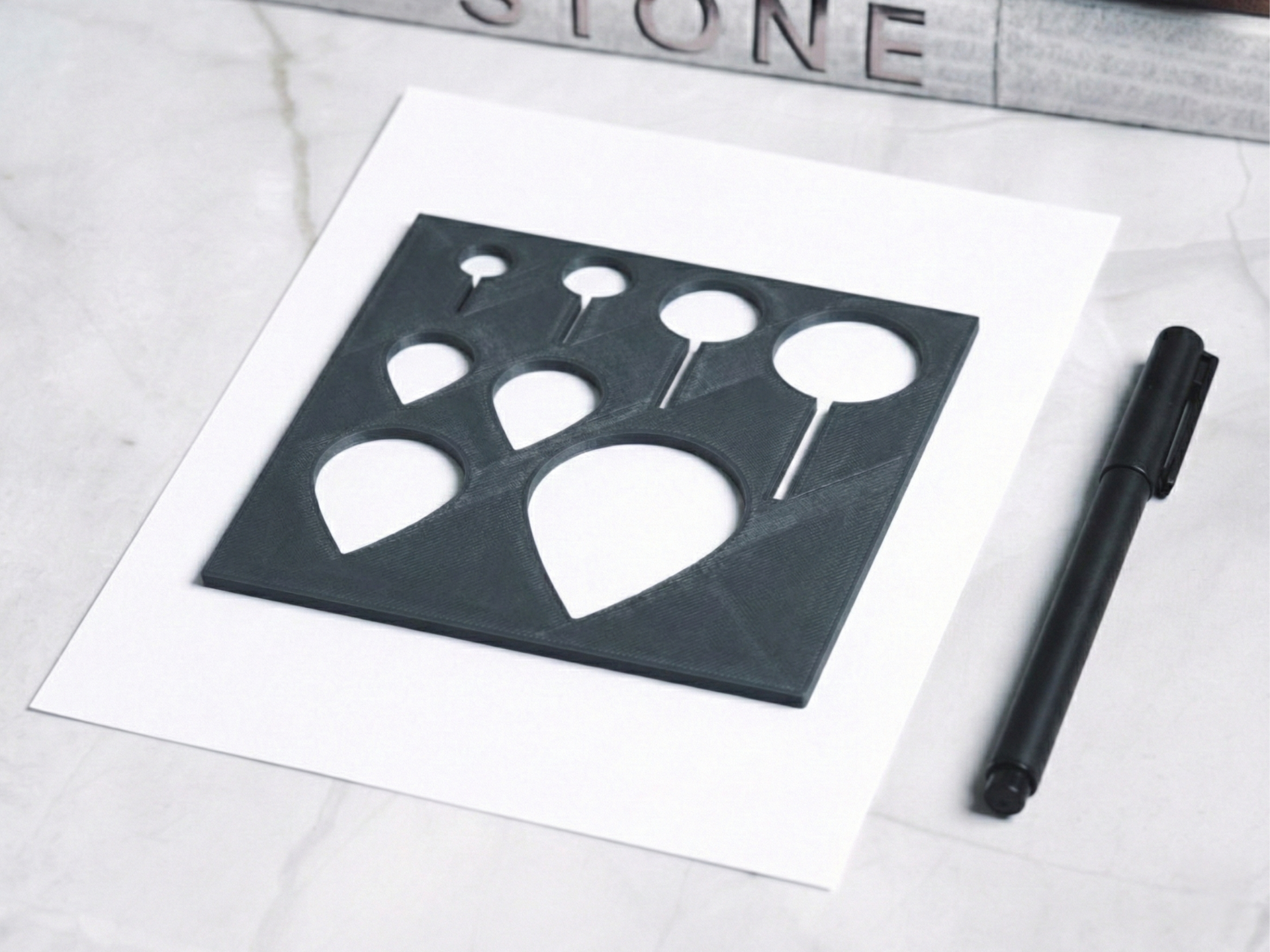 Map pin stencil