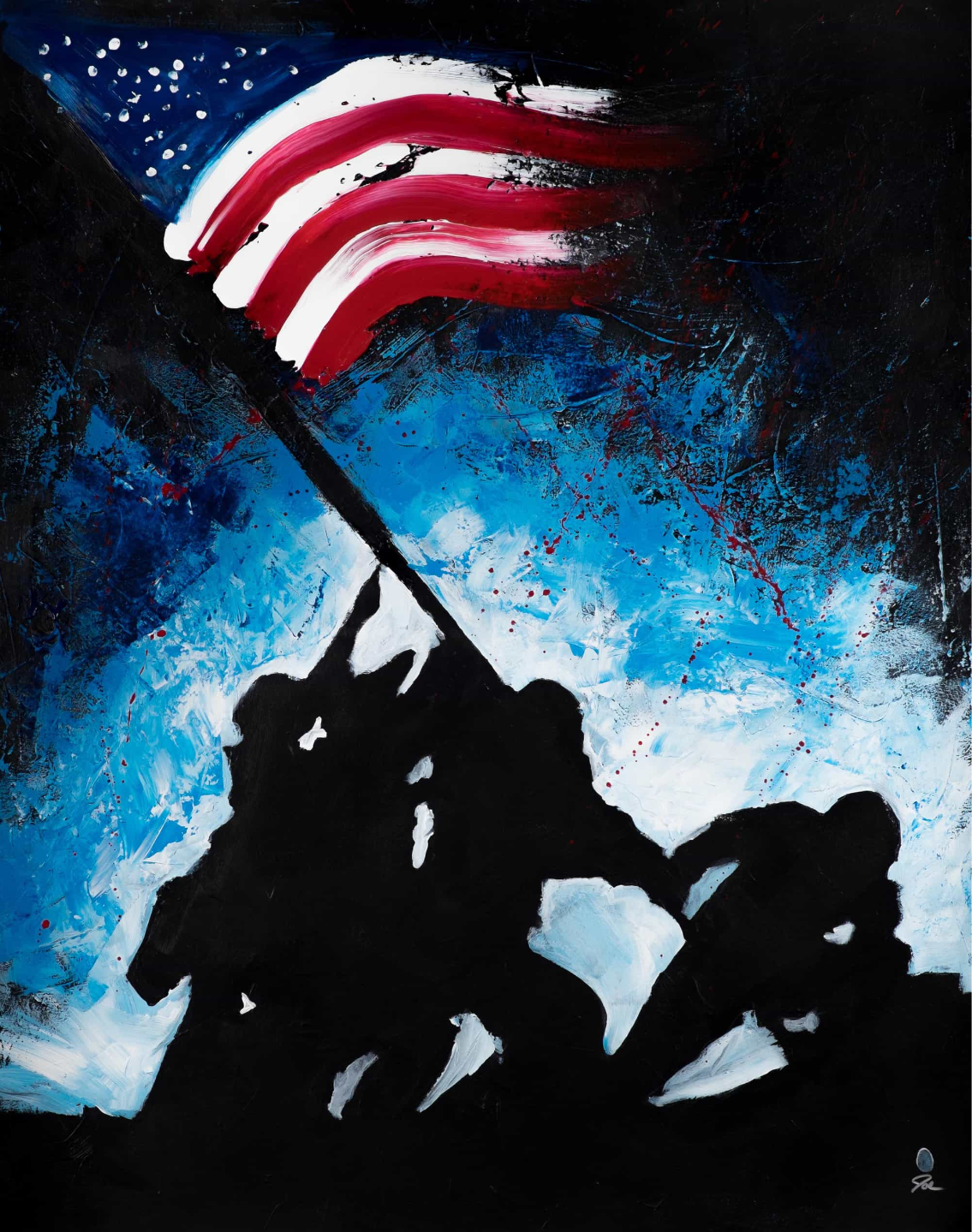 Iwo Jima Flag Hueforge
