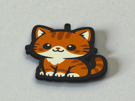Orange Cat Keychain
