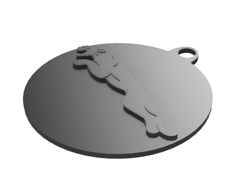 jaguar logo writing keychain 3d model