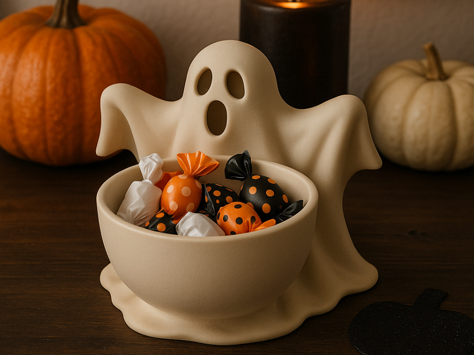 Spooky Ghost Catchall Bowl Halloween Decor