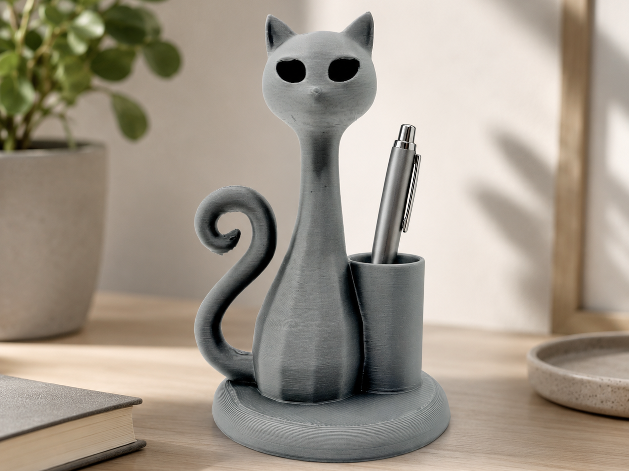 Noir Cat Desk Decor Pen Holder