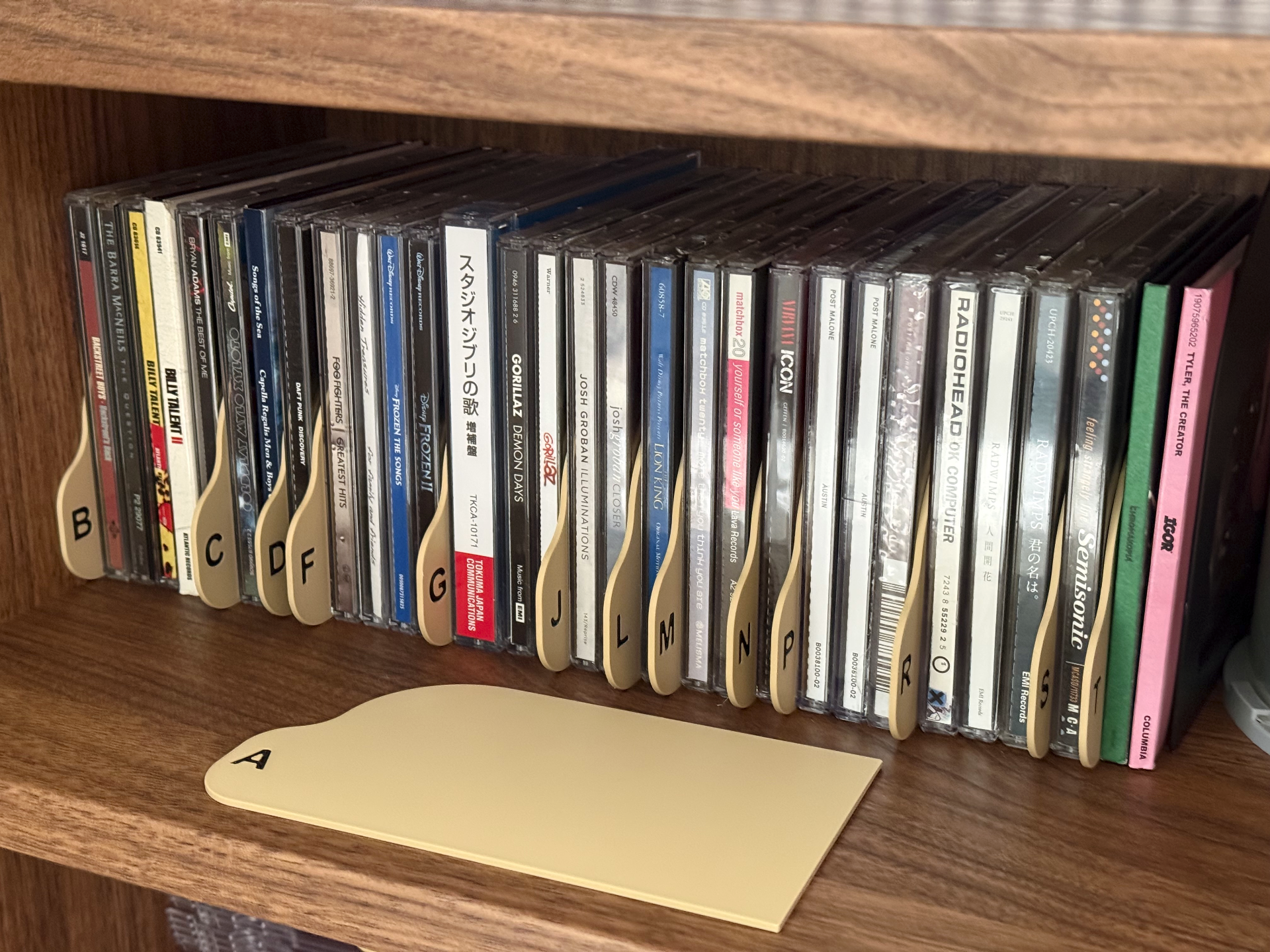 Alphabetical Divider Tabs for CDs and Movies
