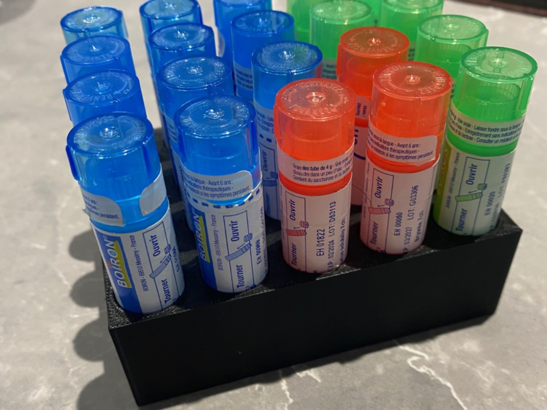 Boite pour tubes d'homéopathie