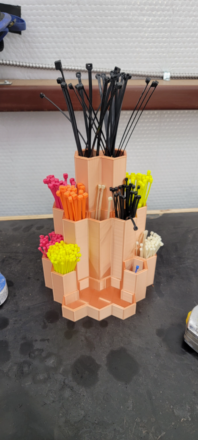 Zip tie holder with tray