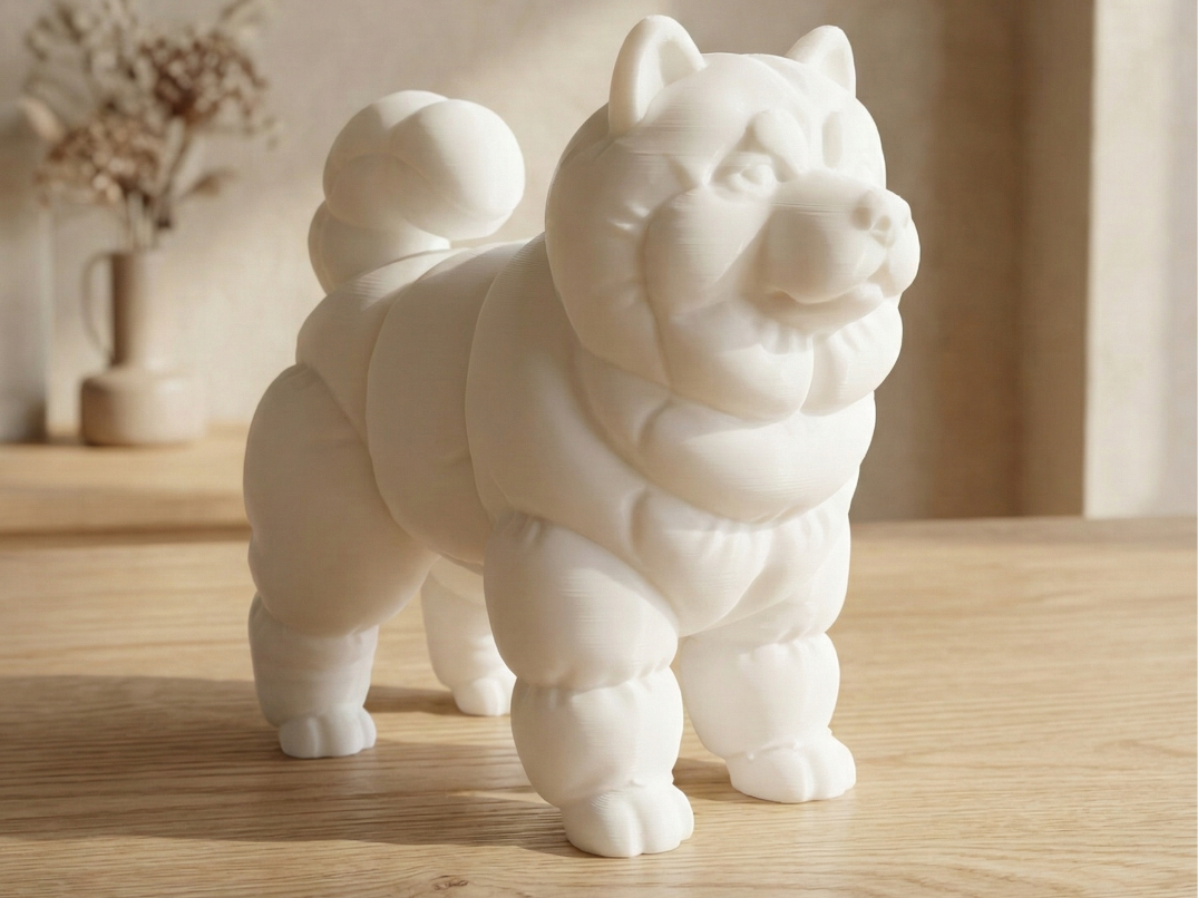 Chubby Siberian Husky - Fat Puppy Statue