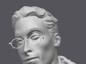 Intellectual man with crooked glasses