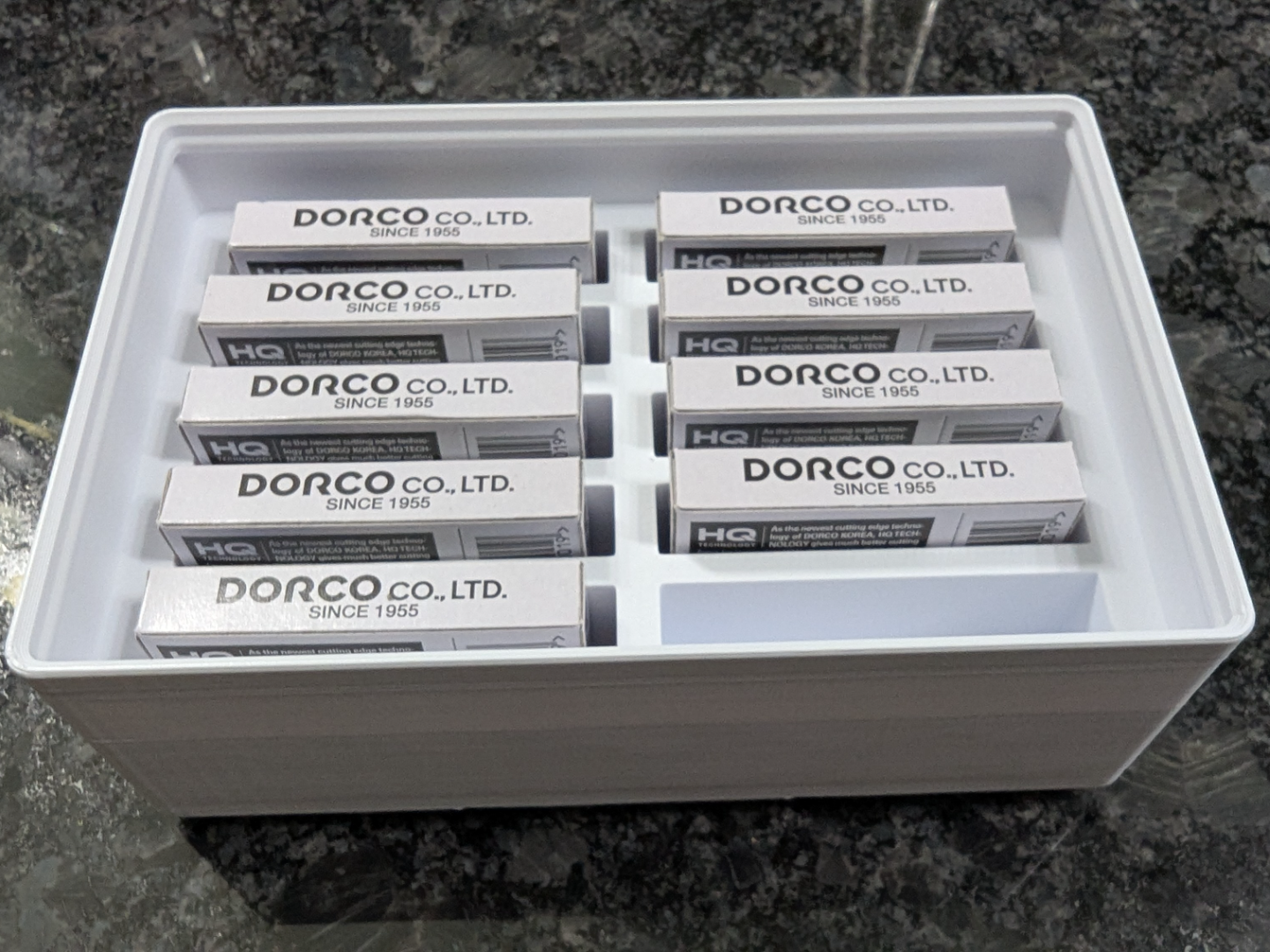 Gridfinity bin Dorco ST300 Razor Blades Holder