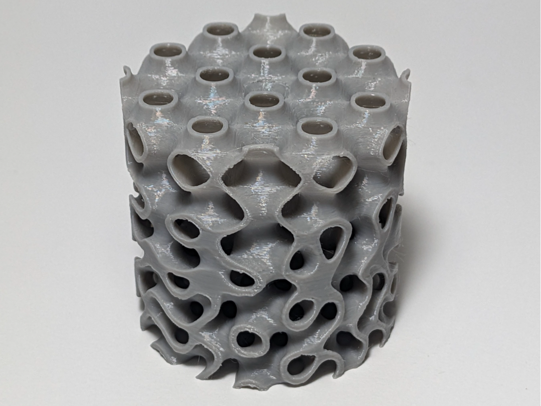 SchwarzP to Gyroid Lattice Transition Cylinder