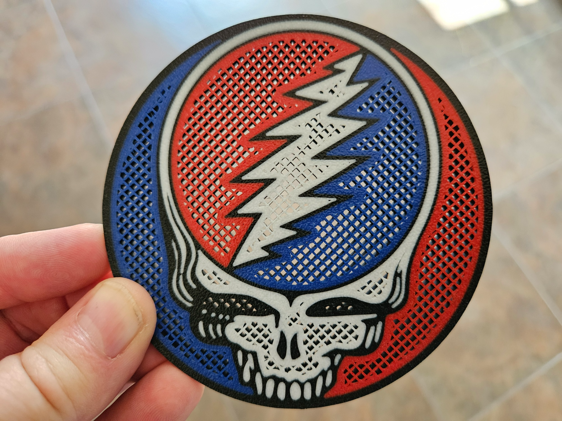 Grateful Dead "Stealie" Coaster (Infill Effect)