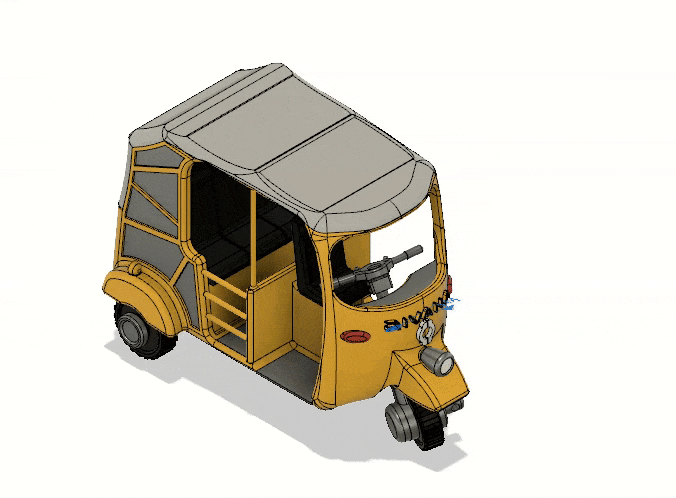 Yellow Tuk-Tuk/ Auto Rickshaw with Movements Version 2