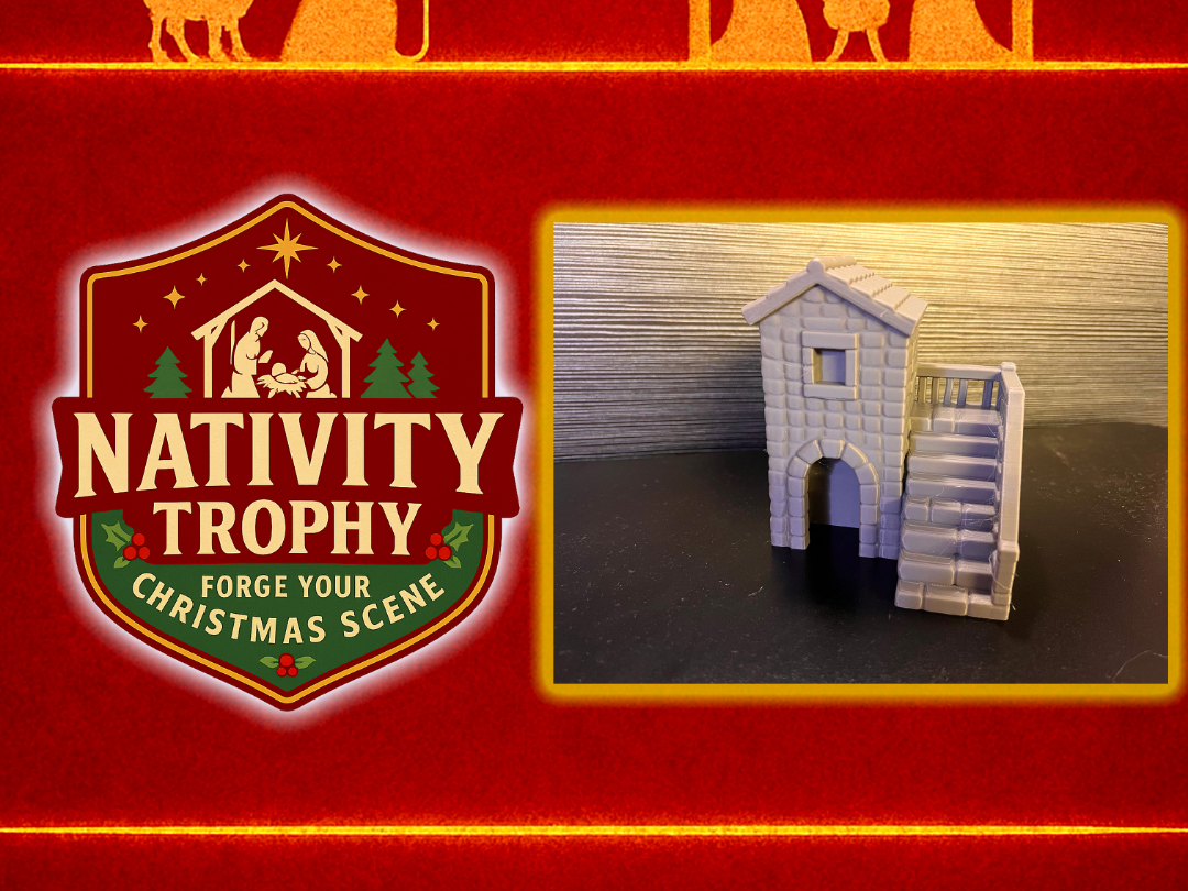 Two-Story Tower House - Nativity Trophy
