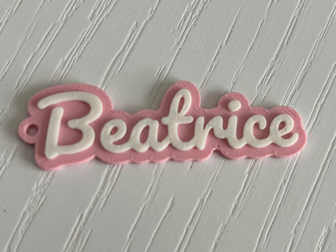 Beatrice - 3d printed name keychain personalized