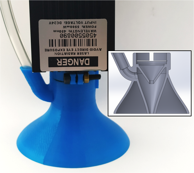 Beam protection/air assist for laser module