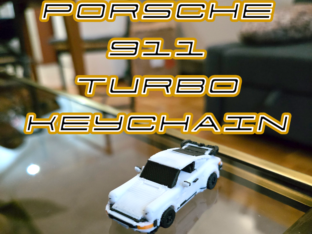 Porsche 911 Turbo Brick Keychain (working wheels)