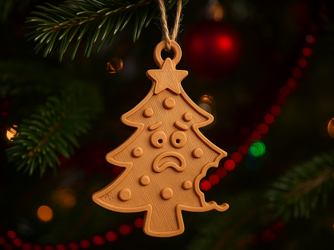 Bitten Christmas Tree Ornament Funny Holiday Decor