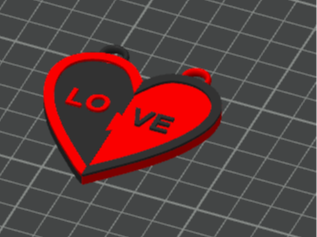 Love Heart 2 Piece keychain