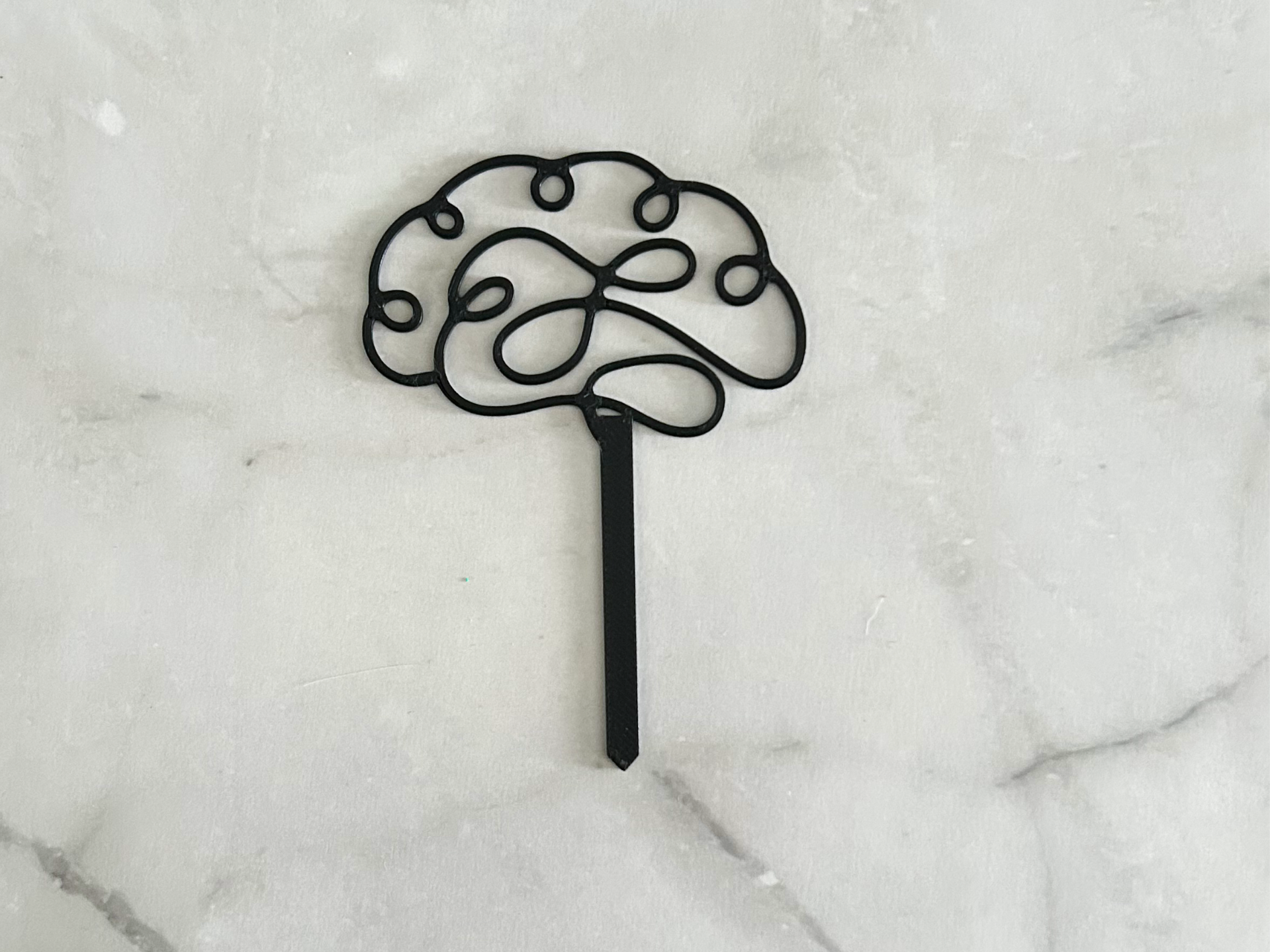 Brain Cupcake Topper - Minimalist Line Art Style