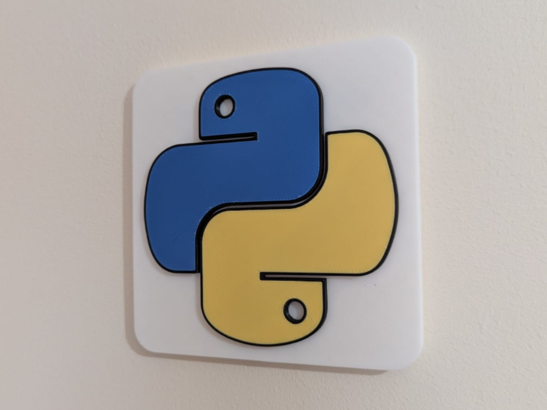 Python Logo Wall Plaque (3–4 Colour, Easy Print)