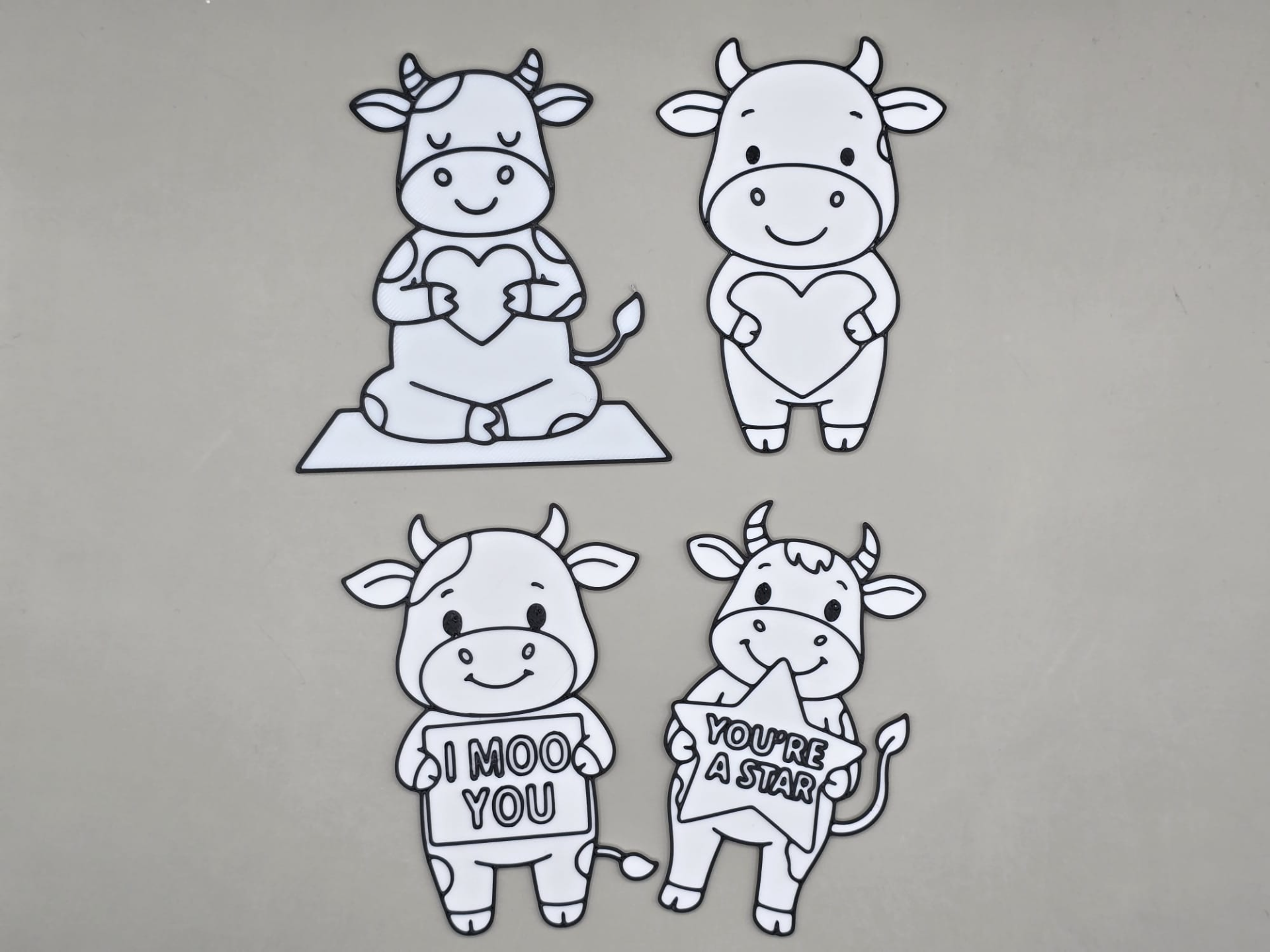 Cow Animal Kawaii Coloring Craft