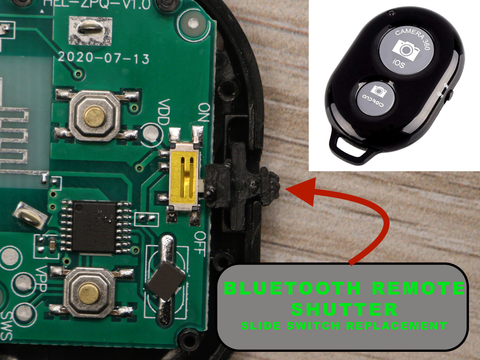 BT Remote Shutter - Slide Switch replacement