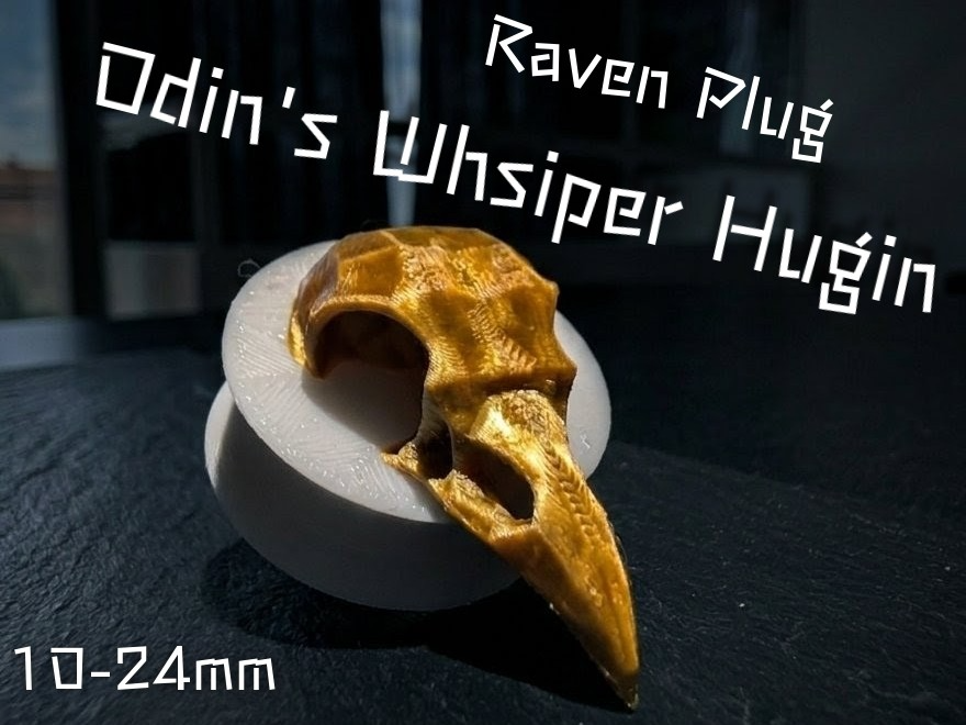 Odin's Whisper|Raven Skull Plug 10 - 24mm