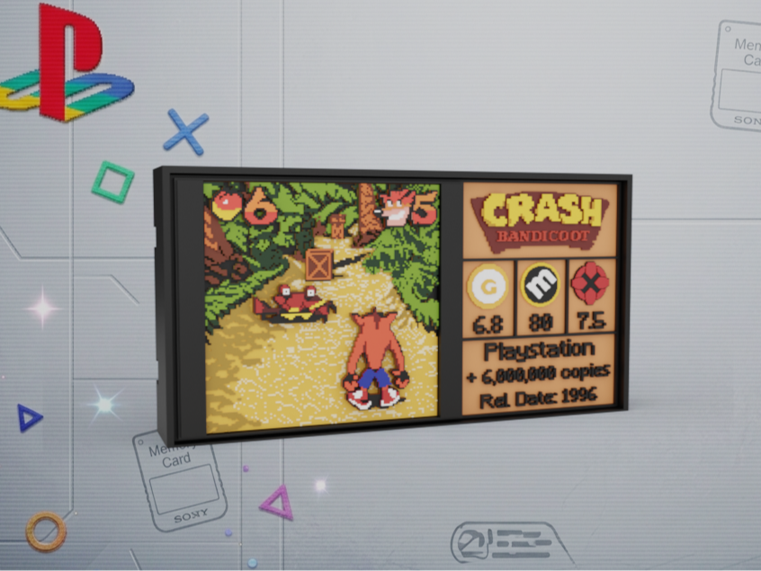 Pixel Score Card - Crash Bandicoot (PS1)