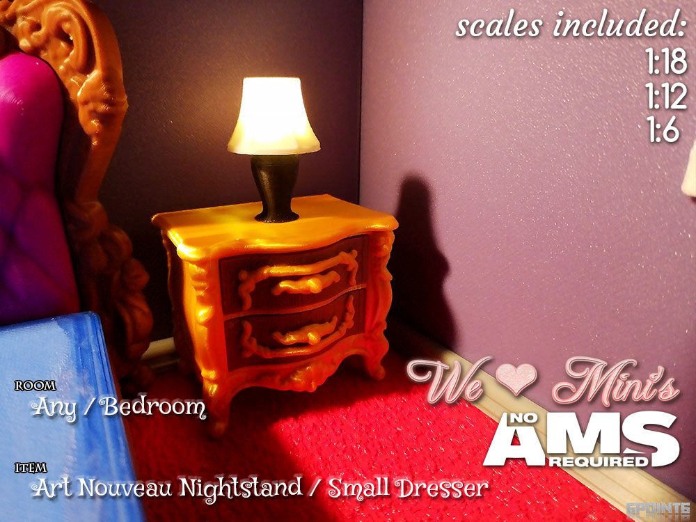 WLM - Art Nouveau Nightstand Sidetable