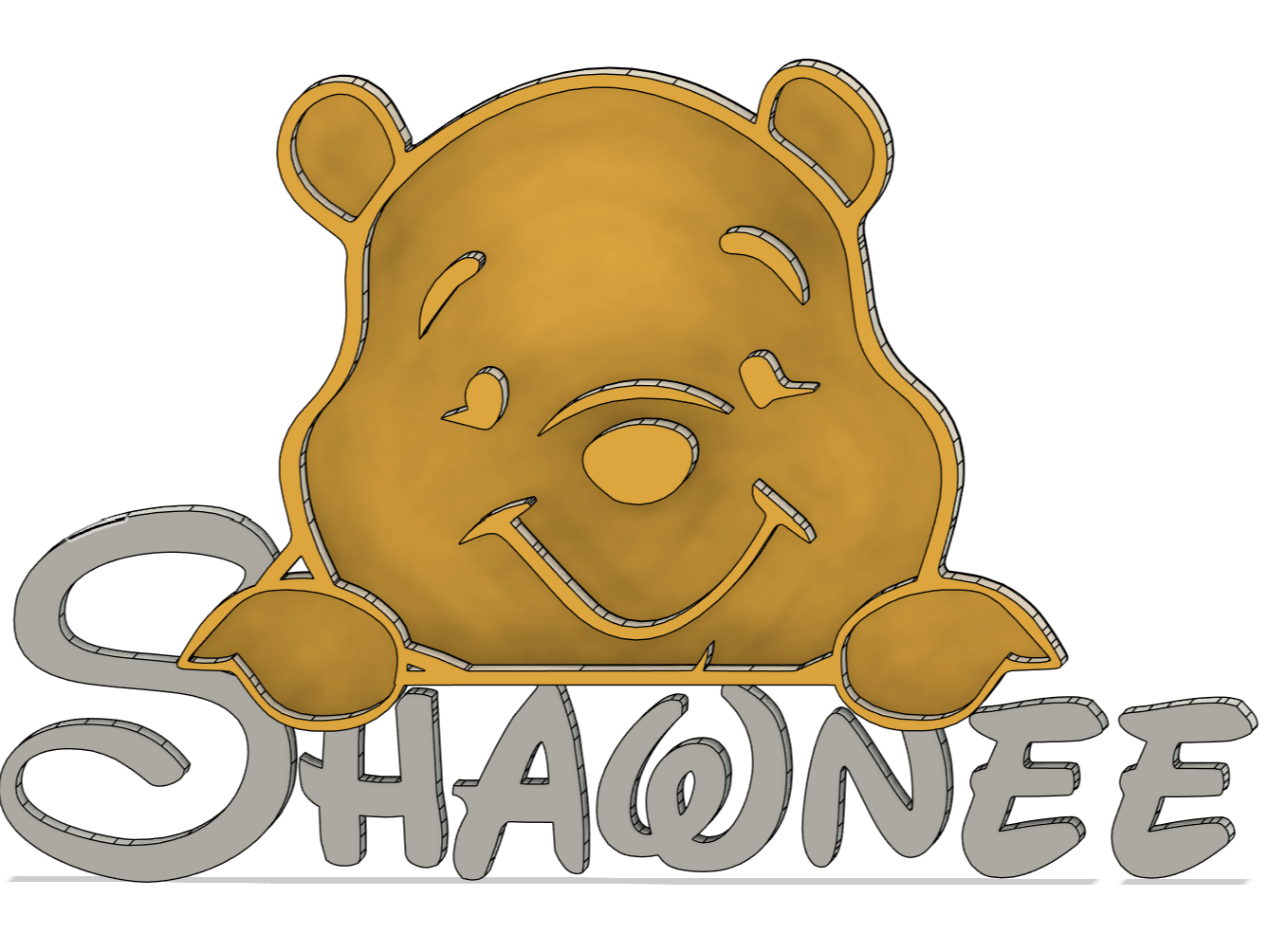 Personalized Winnie the Pooh Name Tag