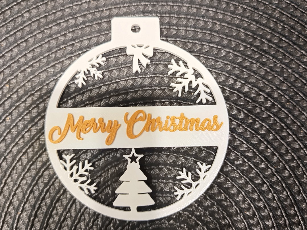 Merry Christmas Hanging Ornament (Customizable)