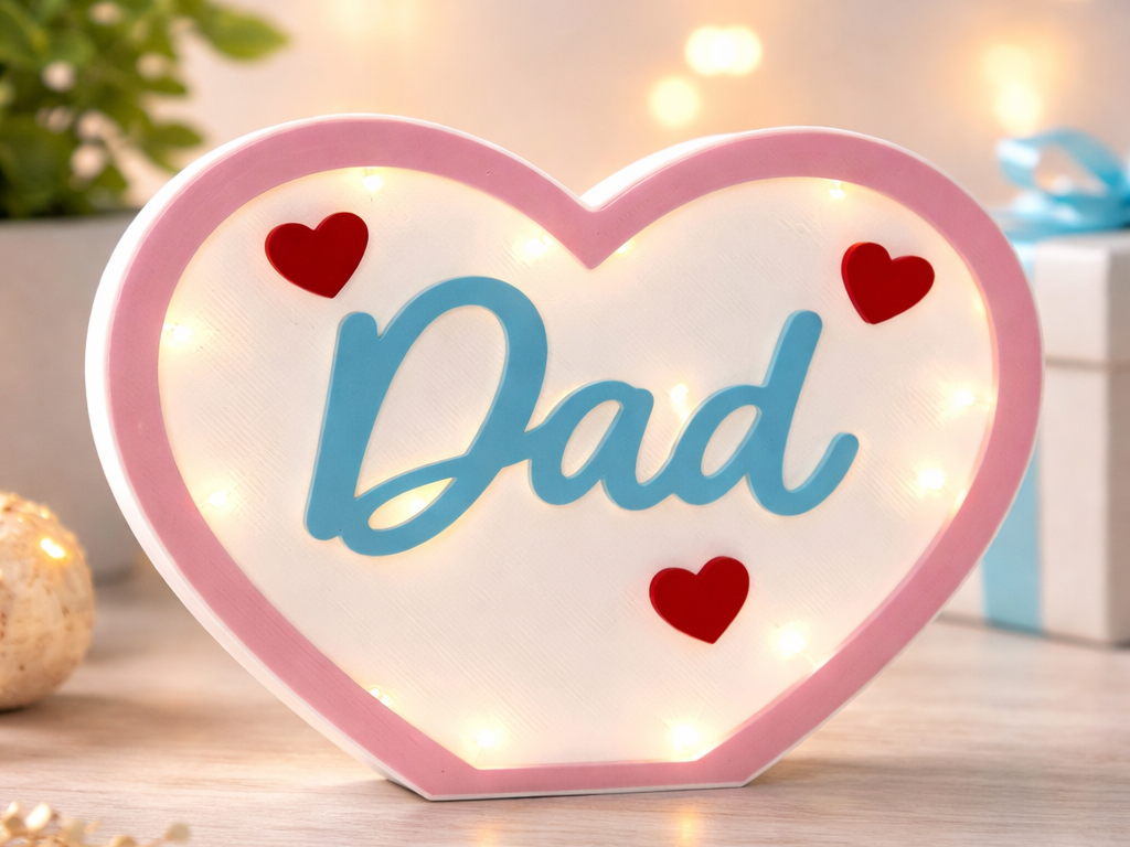 A Light for Dad – Heart with LED Illumination