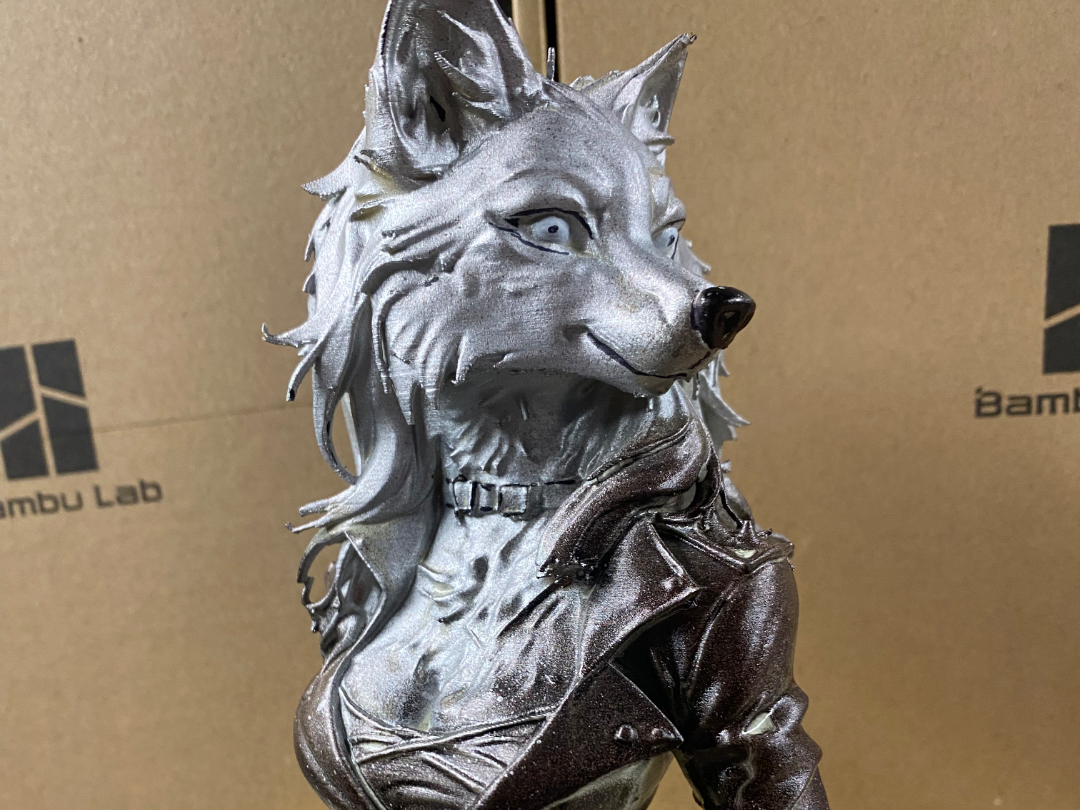 Lifelike Anthropomorphic Wolf Woman – Bust