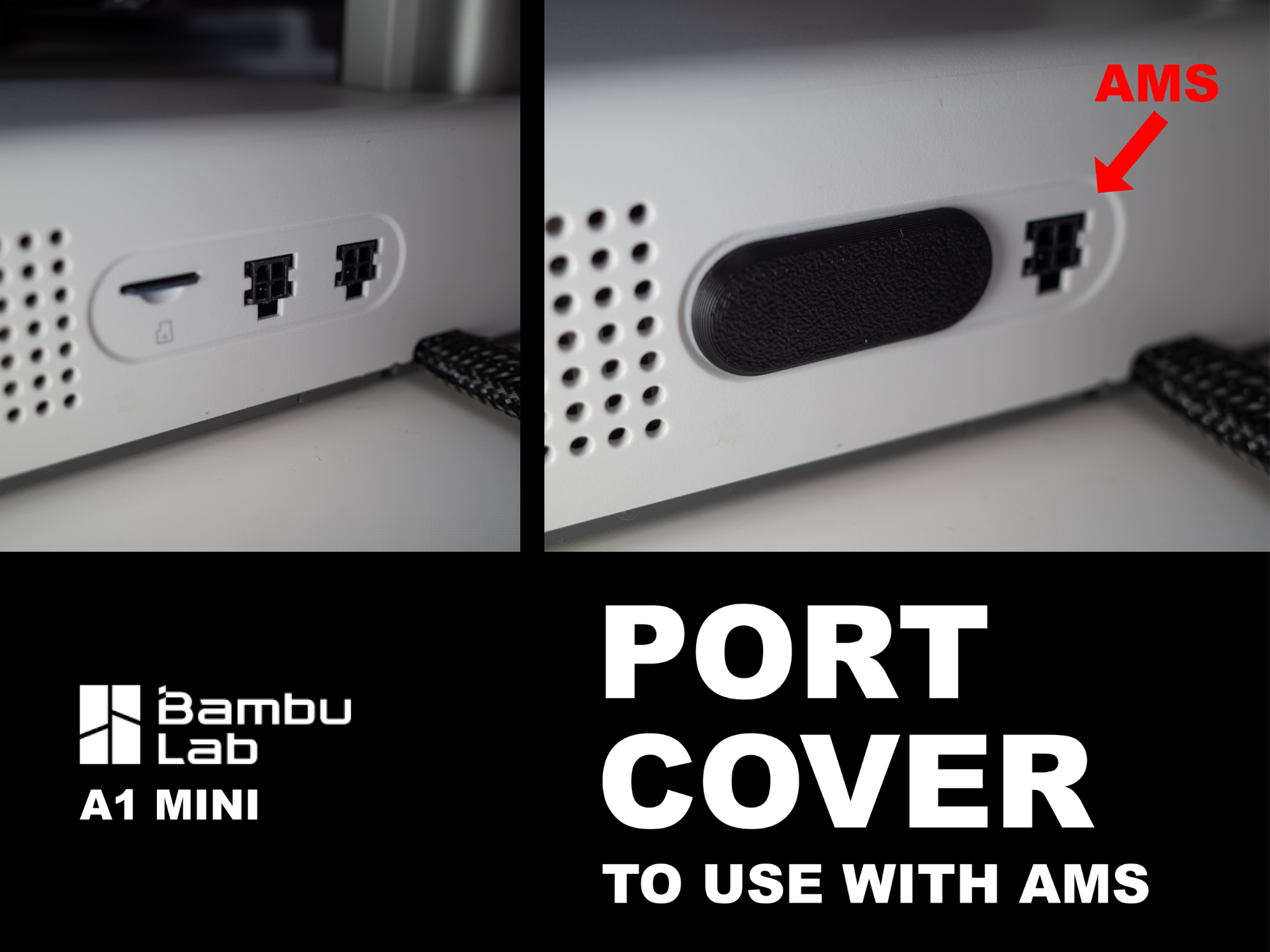 One Port & SD cover - Bambu Lab A1 Mini Dust cover
