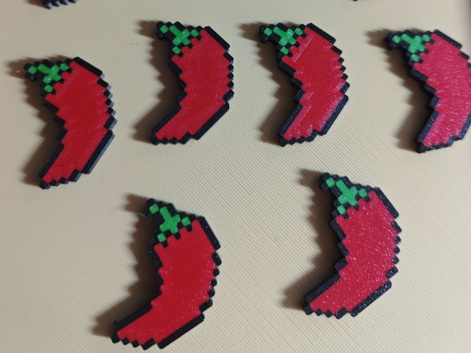 Chili pepper magnet 8-bit