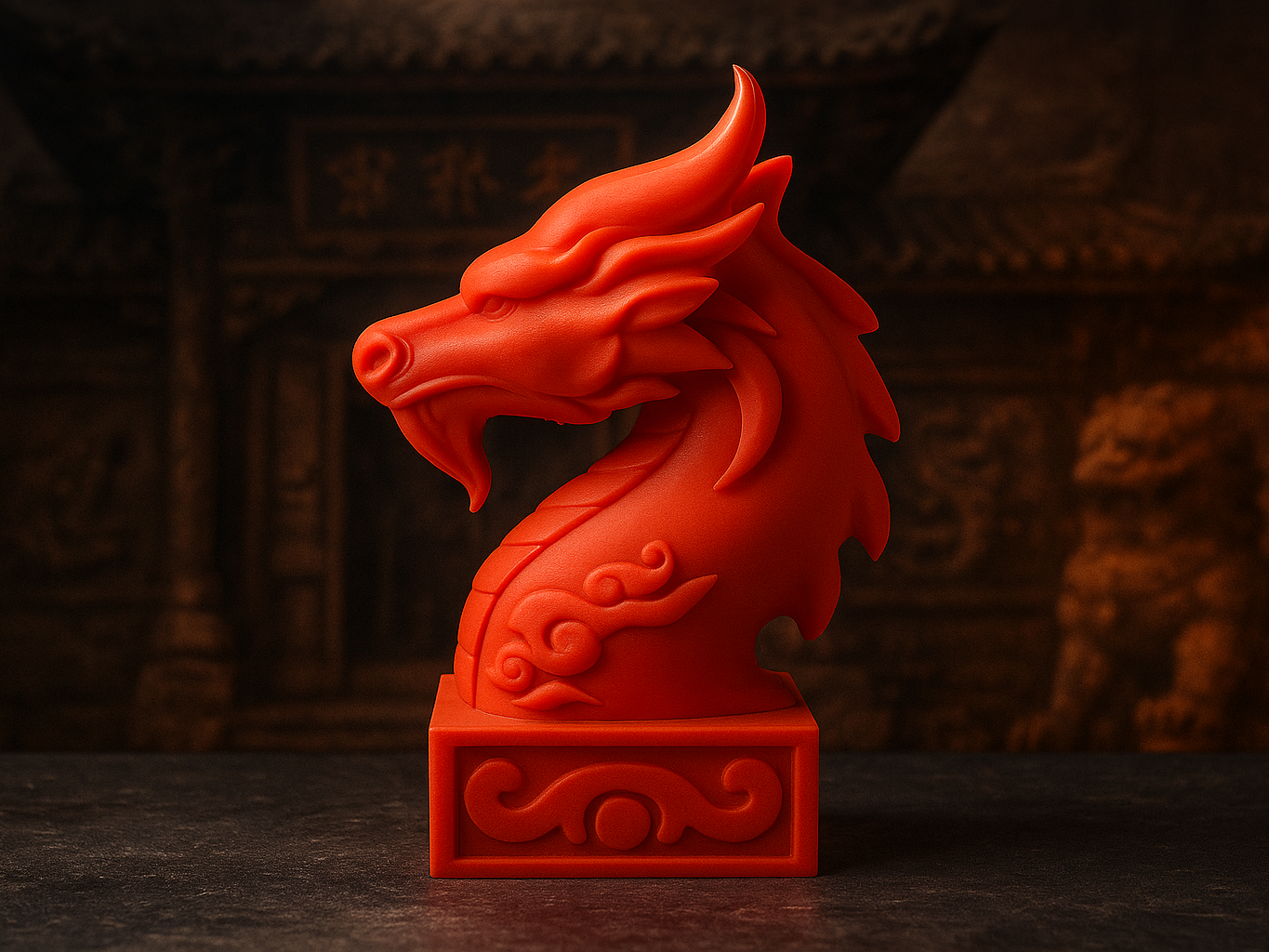 Imperial Dragon Bust – Asian-Inspired Sculpture