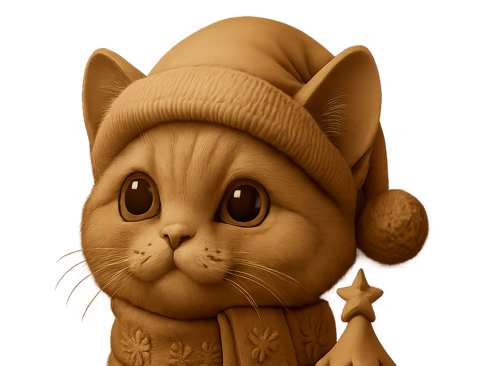 Cute christmas british whiskat cat