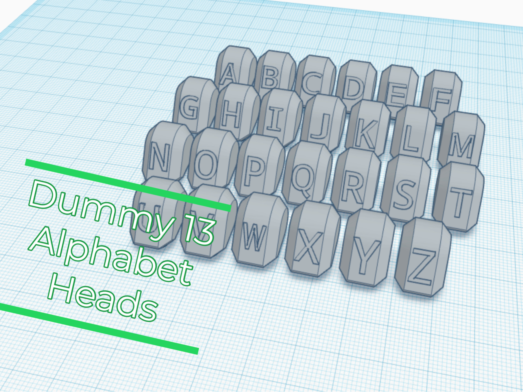 Alphabet Heads for Dummy 13