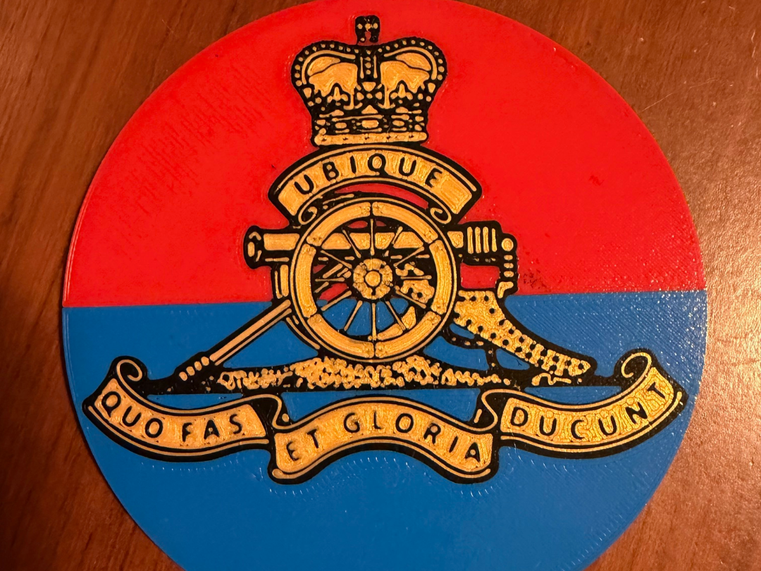 Canadian Artillery Regiment Coaster set with Caddy
