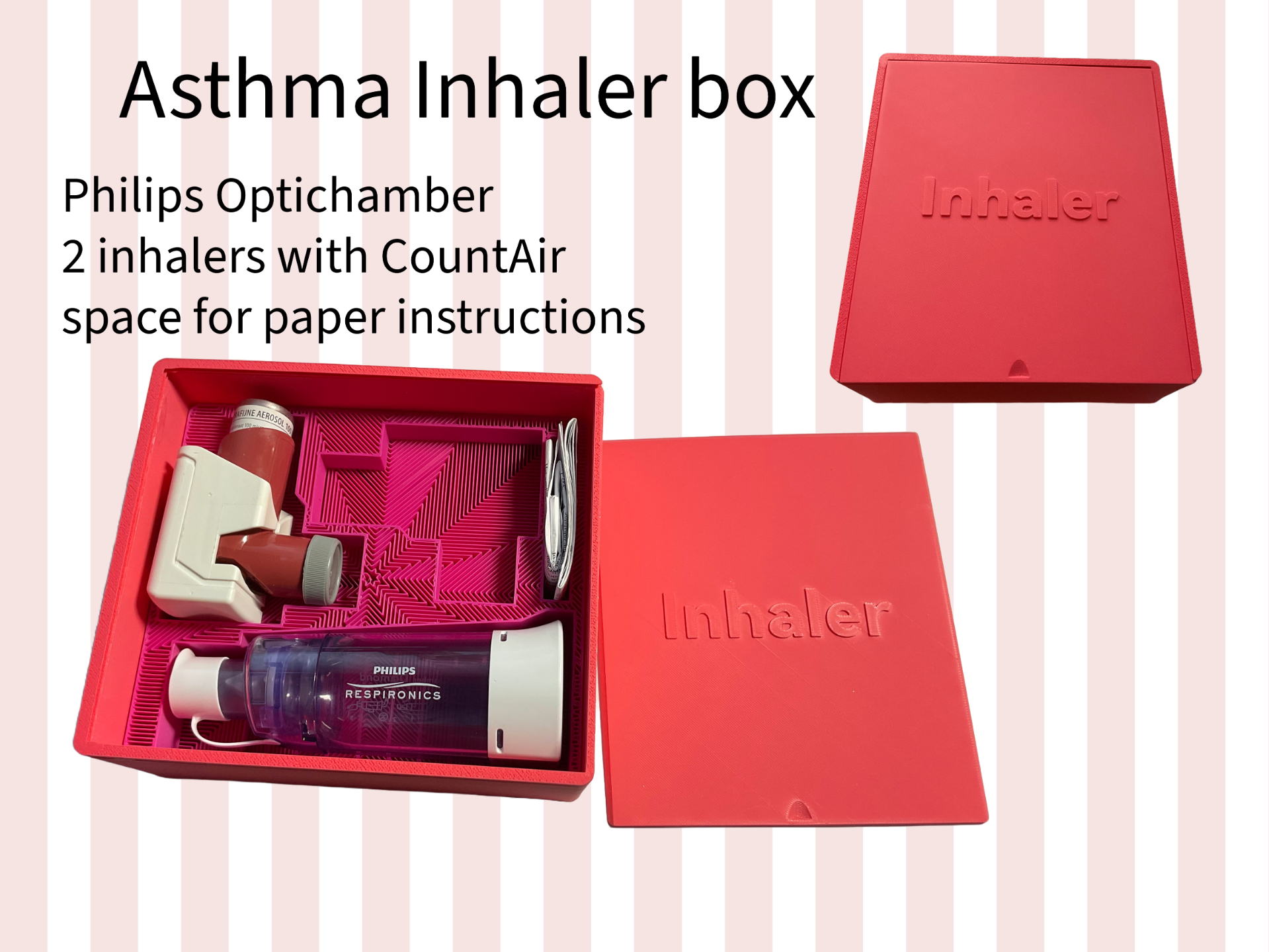 Asthma medication inhaler box