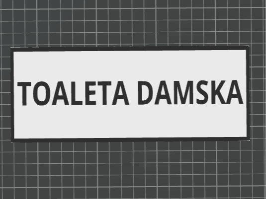 Tabliczka na toaletę TOALETA DAMSKA tablica