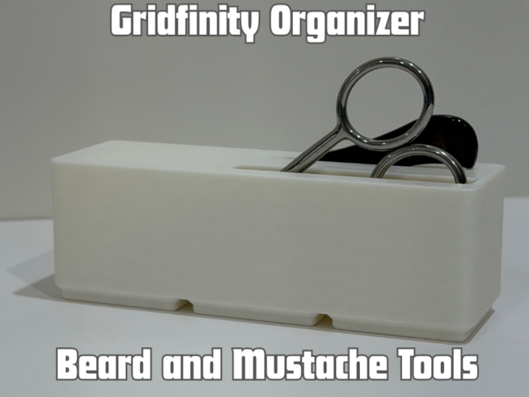 Gridfinity Beard & Mustache Tools Organizer