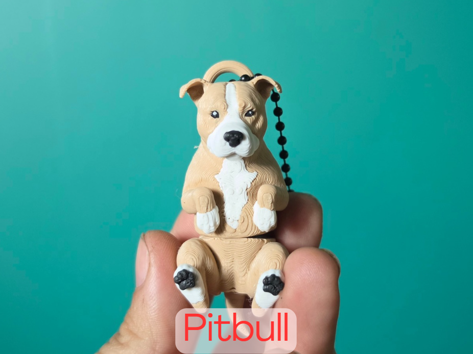 Pitbull - Articulated dog keychain