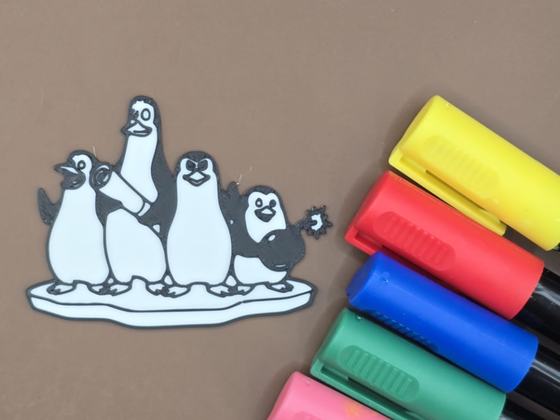 Penguin Family Coloring Panel