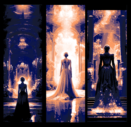 Set of 3 Bookmarks - Walking toward the light to begin to See - Lady walking into the Cathedral