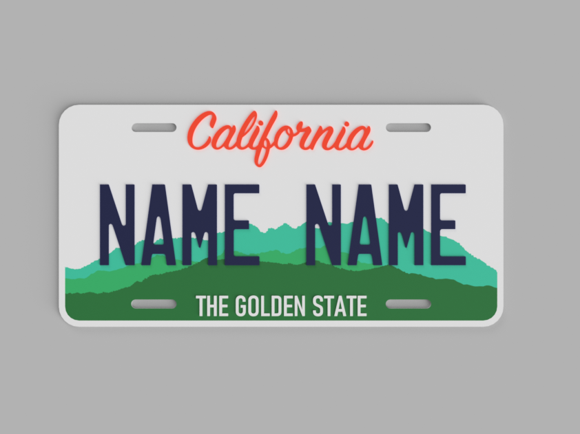 Custom California State License Plate