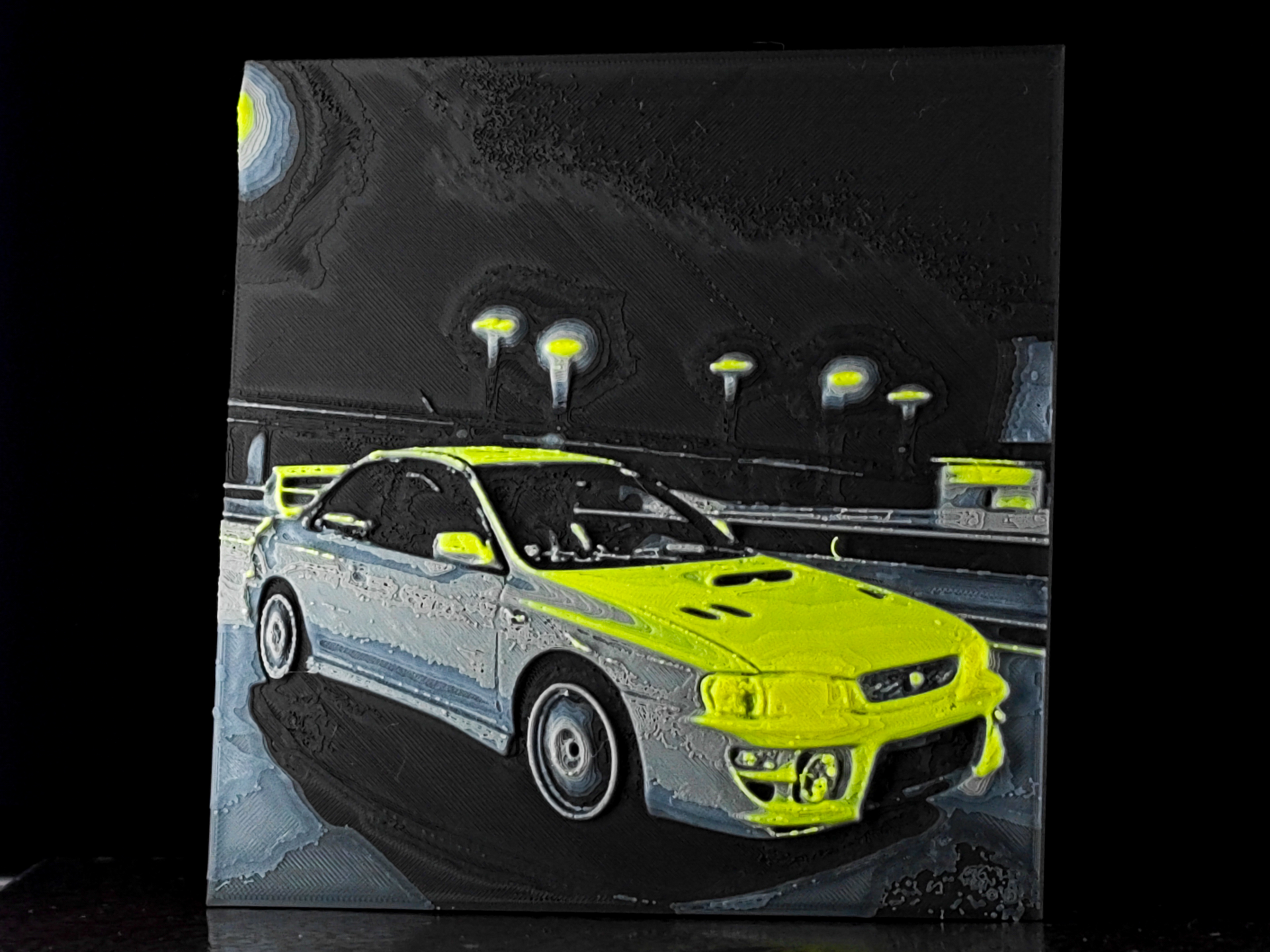 Subaru WRX STI night rolling hueforge