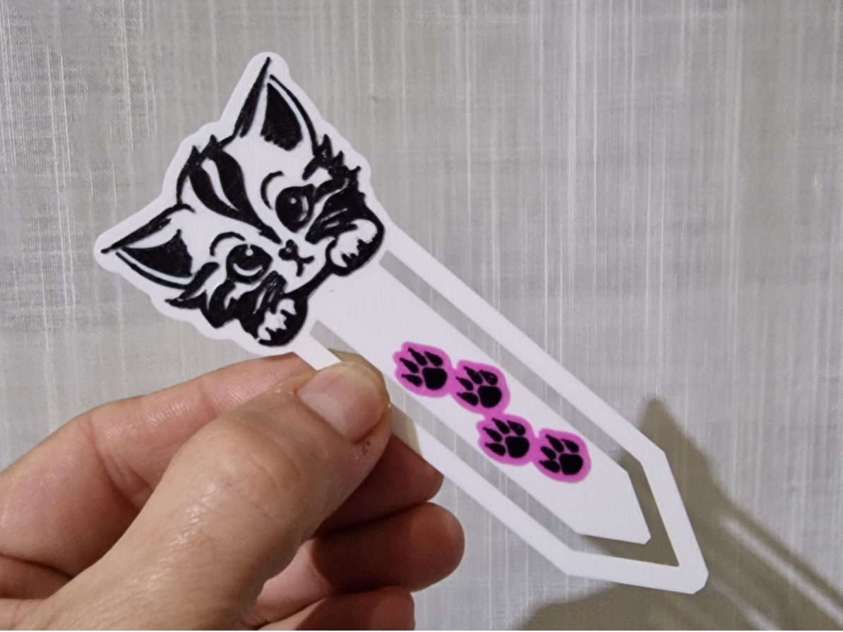 Cat 01 bookmark Marcador de libros Gato 01