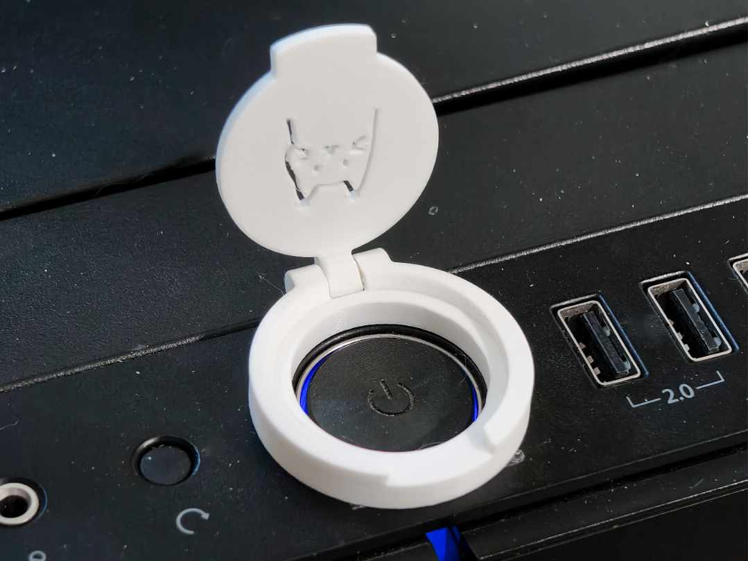 Pet-proof PC shutdown button cover(Circular)